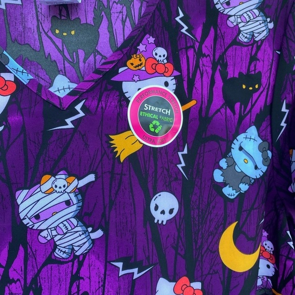New Hello Kitty Scrub Top Halloween Sanrio 2XL - Picture 3 of 10